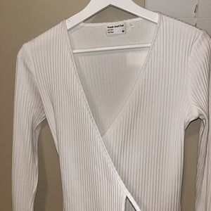 frank and oak white wrap top